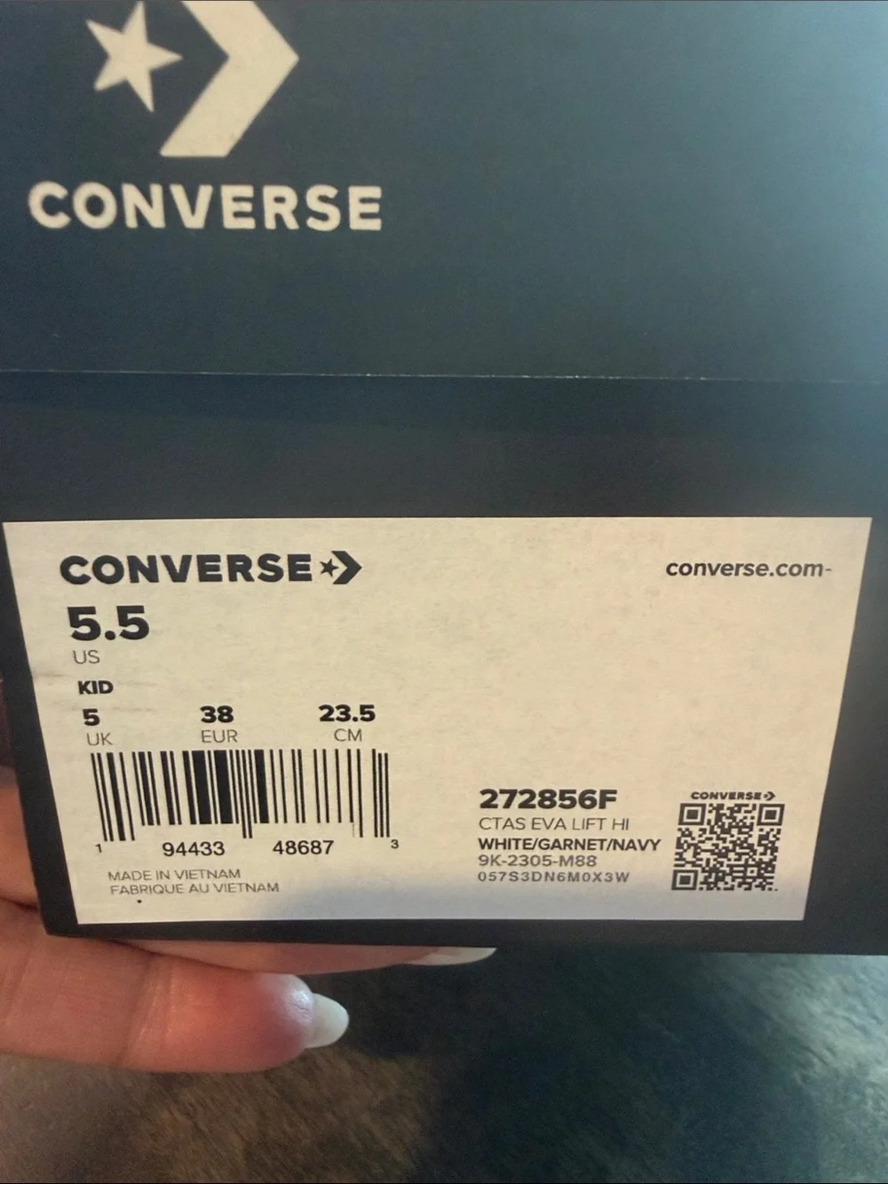 Converse White High-Top Sneakers with Red Midsole Stripe